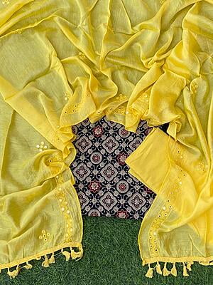 Ajrakh Suit With Mirror Work Dupatta Catalogue 3-3 Ajrakh Suit With Mirror Work Dupatta Catalogue 3-3