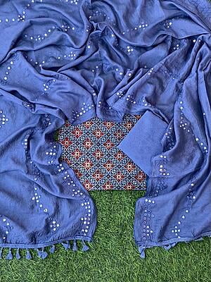 Ajrakh Suit With Mirror Work Dupatta Catalogue 3-6 Ajrakh Suit With Mirror Work Dupatta Catalogue 3-6