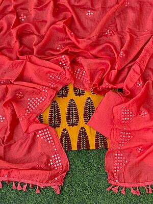Ajrakh Suit With Mirror Work Dupatta Catalogue 3-7 Ajrakh Suit With Mirror Work Dupatta Catalogue 3-7