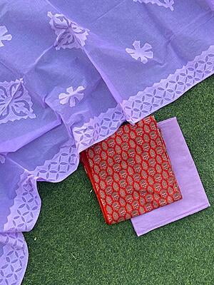 Ajrakh Suit With Patch Work Dupatta Catalogue 2-16 Ajrakh Suit With Patch Work Dupatta Catalogue 2-16