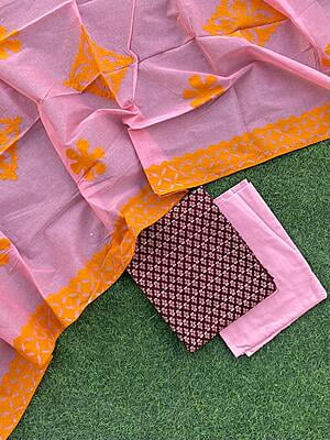 Ajrakh Suit With Patch Work Dupatta Catalogue 2-17 Ajrakh Suit With Patch Work Dupatta Catalogue 2-17