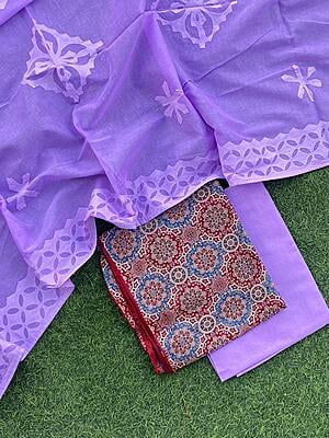 Ajrakh Suit With Patch Work Dupatta Catalogue 2-18 Ajrakh Suit With Patch Work Dupatta Catalogue 2-18