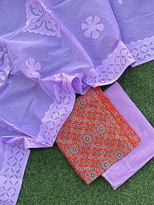 Ajrakh Suit With Patch Work Dupatta Catalogue 2-3 Ajrakh Suit With Patch Work Dupatta Catalogue 2-3