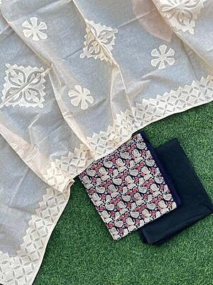 Ajrakh Suit With Patch Work Dupatta Catalogue 2-5 Ajrakh Suit With Patch Work Dupatta Catalogue 2-5