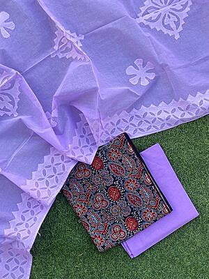 Ajrakh Suit With Patch Work Dupatta Catalogue 2-6 Ajrakh Suit With Patch Work Dupatta Catalogue 2-6