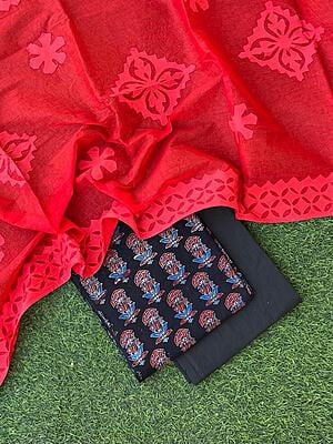 Ajrakh Suit With Patch Work Dupatta Catalogue 3-11 Ajrakh Suit With Patch Work Dupatta Catalogue 3-11