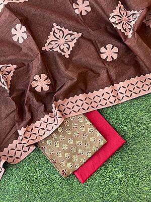 Ajrakh Suit With Patch Work Dupatta Catalogue 3-13 Ajrakh Suit With Patch Work Dupatta Catalogue 3-13