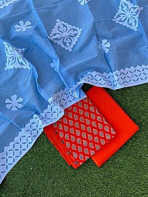 Ajrakh Suit With Patch Work Dupatta Catalogue 3-15 Ajrakh Suit With Patch Work Dupatta Catalogue 3-15