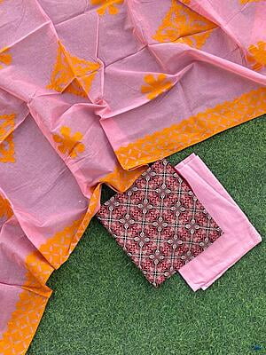 Ajrakh Suit With Patch Work Dupatta Catalogue 3-28 Ajrakh Suit With Patch Work Dupatta Catalogue 3-28