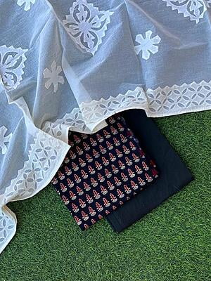 Ajrakh Suit With Patch Work Dupatta Catalogue 3-3 Ajrakh Suit With Patch Work Dupatta Catalogue 3-3