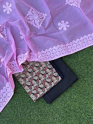 Ajrakh Suit With Patch Work Dupatta Catalogue 3-5 Ajrakh Suit With Patch Work Dupatta Catalogue 3-5
