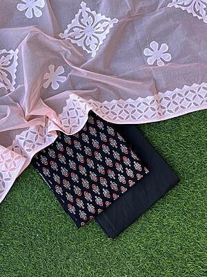 Ajrakh Suit With Patch Work Dupatta Catalogue 3-6 Ajrakh Suit With Patch Work Dupatta Catalogue 3-6