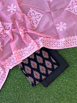 Ajrakh Suit With Patch Work Dupatta Catalogue 3-8 Ajrakh Suit With Patch Work Dupatta Catalogue 3-8