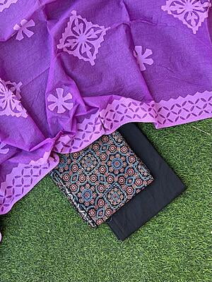 Ajrakh Suit With Patch Work Dupatta Catalogue 3-9 Ajrakh Suit With Patch Work Dupatta Catalogue 3-9