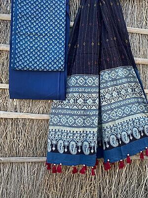 Ajrakh Suit With Kantha Dupatta Catalogue 4-10