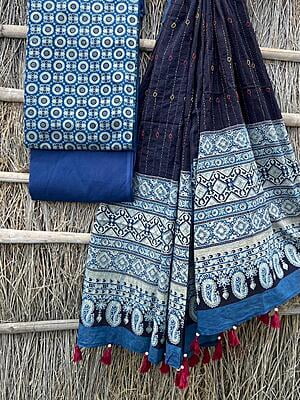 Ajrakh Suit With Kantha Dupatta Catalogue 4-16