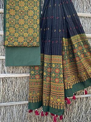 Ajrakh Suit With Kantha Dupatta Catalogue 4-5