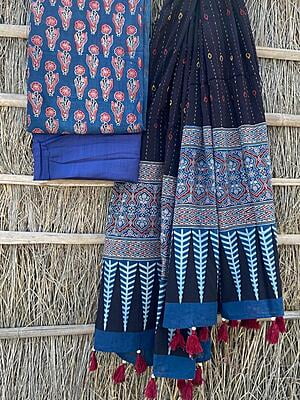 Ajrakh Suit With Kantha Dupatta Catalogue 4-6