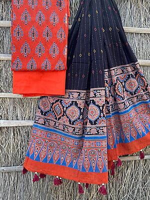 Ajrakh Suit With Kantha Dupatta Catalogue 4-8