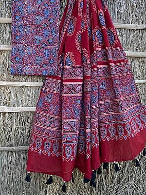 Ajrakh Printed Top-Dupatta Set-11