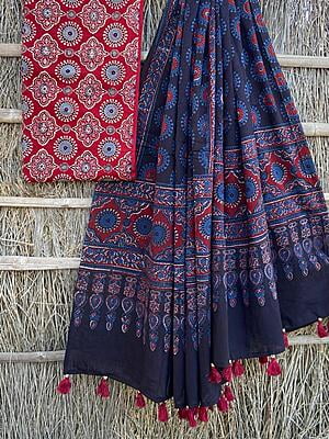 Ajrakh Printed Top-Dupatta Set-12