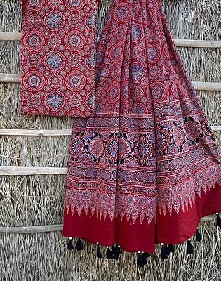 Ajrakh Printed Top-Dupatta Set-17