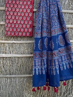 Ajrakh Printed Top-Dupatta Set-19