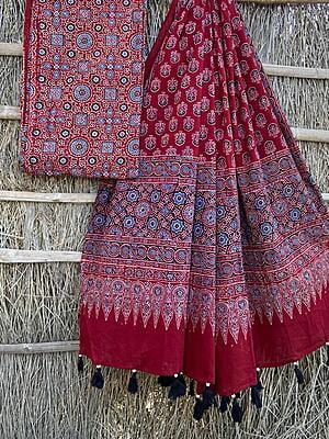 Ajrakh Printed Top-Dupatta Set-2