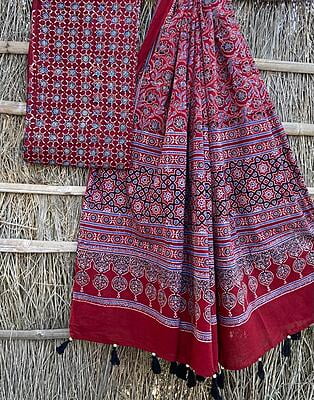Ajrakh Printed Top-Dupatta Set-3