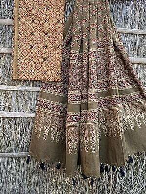 Ajrakh Printed Top-Dupatta Set-5
