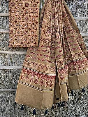Ajrakh Printed Top-Dupatta Set-6
