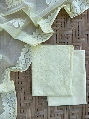 Applique Unstitched Suit With Applique Top Catalogue 2-1