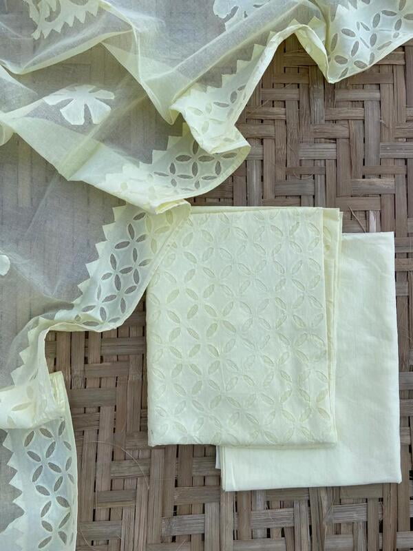 Applique Unstitched Suit With Applique Top Catalogue 2-1