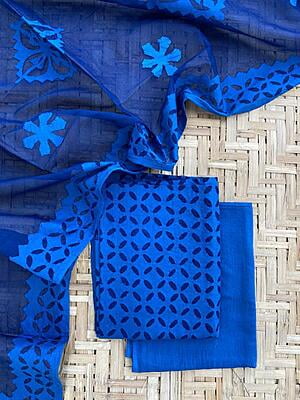 Applique Unstitched Suit With Applique Top Catalogue 2-13