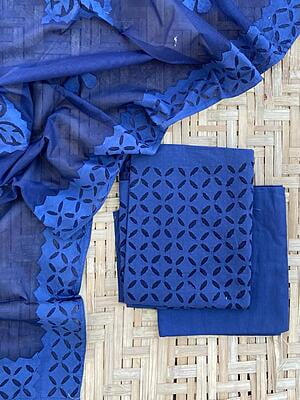 Applique Unstitched Suit With Applique Top Catalogue 2-17