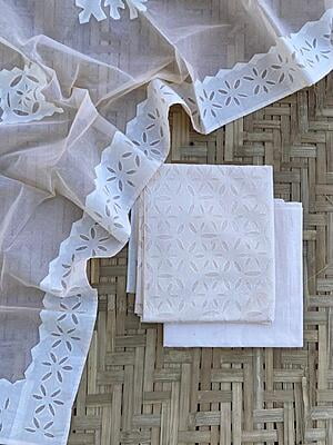 Applique Unstitched Suit With Applique Top Catalogue 2-19