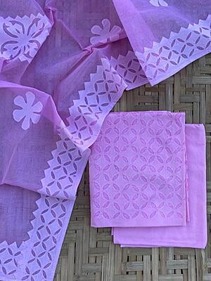 Applique Unstitched Suit With Applique Top Catalogue 2-22