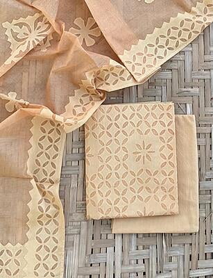 Applique Unstitched Suit With Applique Top Catalogue 2-24