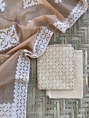 Applique Unstitched Suit With Applique Top Catalogue 2-27