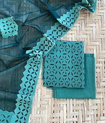 Applique Unstitched Suit With Applique Top Catalogue 2-28