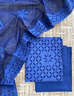 Applique Unstitched Suit With Applique Top Catalogue 2-7