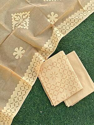 Applique Unstitched Suit With Applique Top Series 1-19