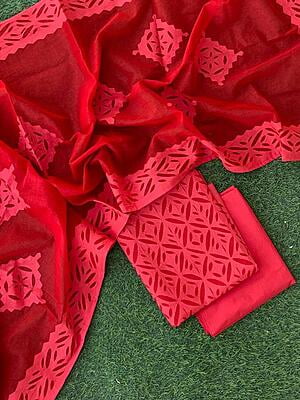 Applique Unstitched Suit With Applique Top Series 1-20