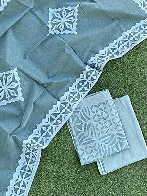 Applique Unstitched Suit With Applique Top Series 1-24