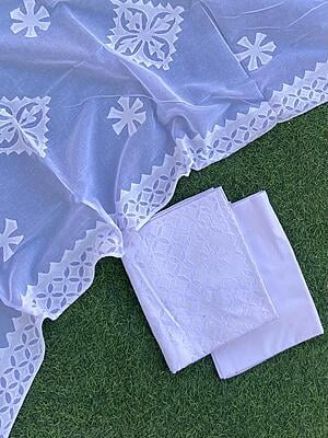 Applique Unstitched Suit With Applique Top Series 1-28