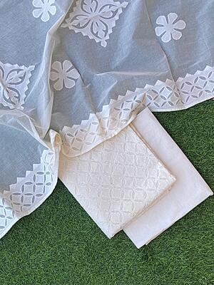 Pure Cotton Suit With Applique Top And Dupatta Catalogue 3-10