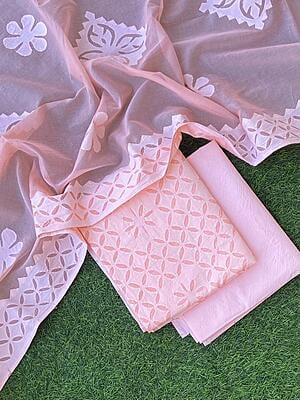 Pure Cotton Suit With Applique Top And Dupatta Catalogue 3-11