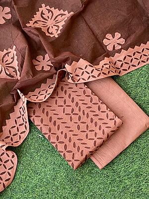 Pure Cotton Suit With Applique Top And Dupatta Catalogue 3-13