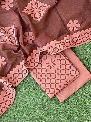 Pure Cotton Suit With Applique Top And Dupatta Catalogue 3-14