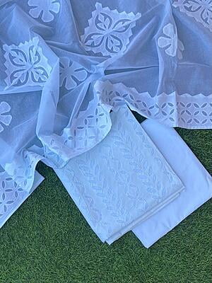 Pure Cotton Suit With Applique Top And Dupatta Catalogue 3-15